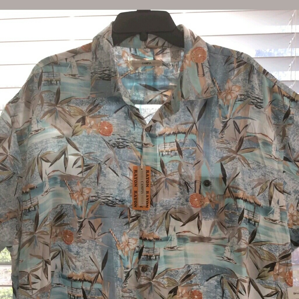 Campia Moda Men's Shirt XL New Hawaiian Camp